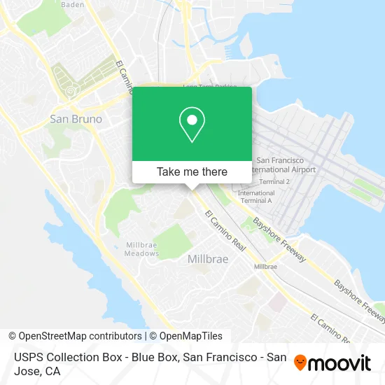 USPS Collection Box - Blue Box map