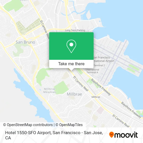 Mapa de Hotel 1550-SFO Airport