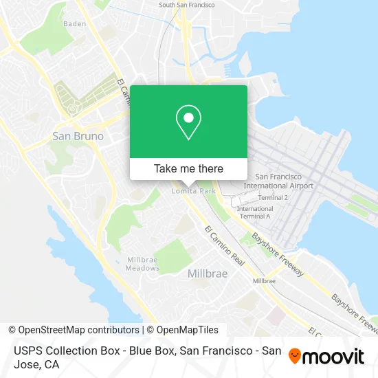 Mapa de USPS Collection Box - Blue Box