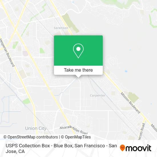 USPS Collection Box - Blue Box map