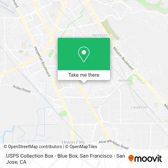 USPS Collection Box - Blue Box map