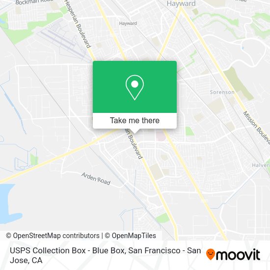 USPS Collection Box - Blue Box map