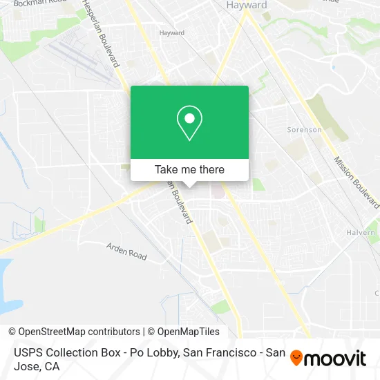 USPS Collection Box - Po Lobby map