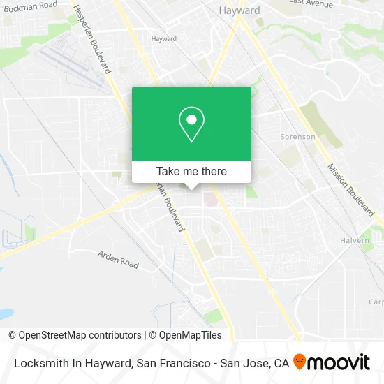 Locksmith In Hayward map