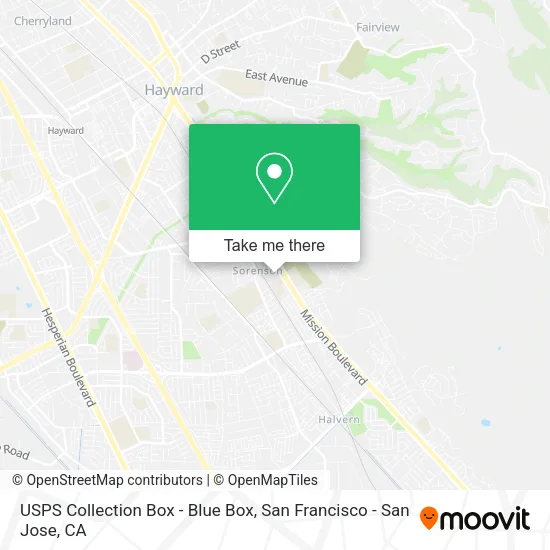 USPS Collection Box - Blue Box map