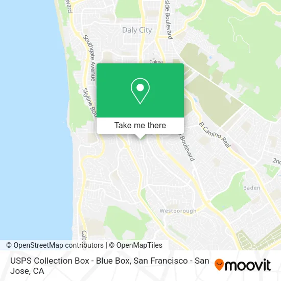 USPS Collection Box - Blue Box map