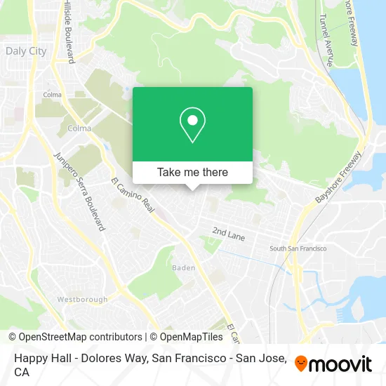 Happy Hall - Dolores Way map