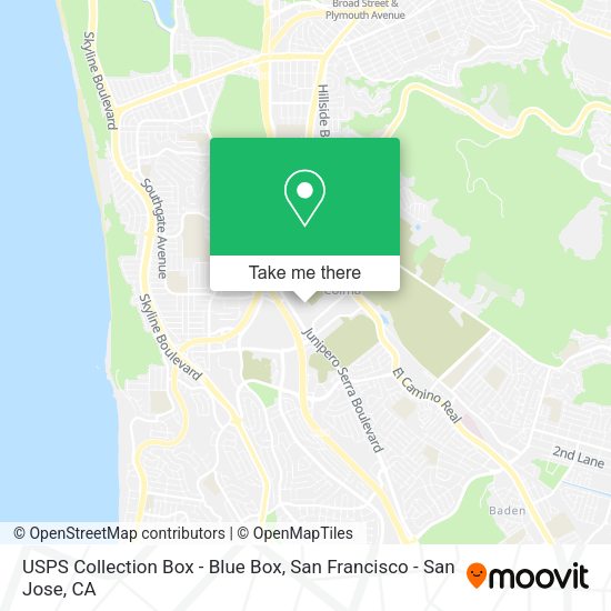 USPS Collection Box - Blue Box map