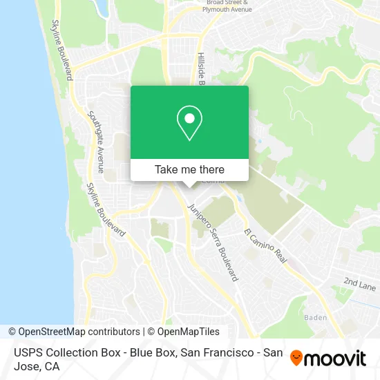 USPS Collection Box - Blue Box map