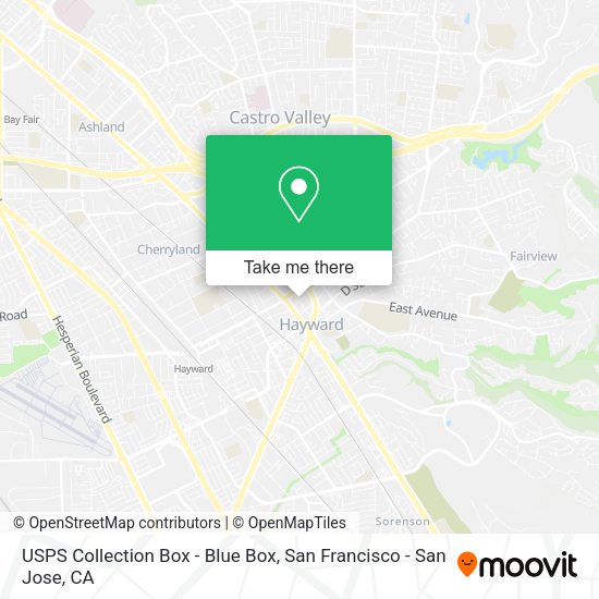 USPS Collection Box - Blue Box map