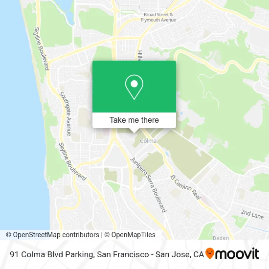 Mapa de 91 Colma Blvd Parking