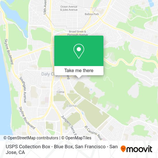 USPS Collection Box - Blue Box map