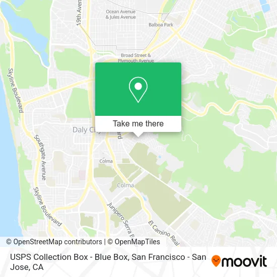 USPS Collection Box - Blue Box map