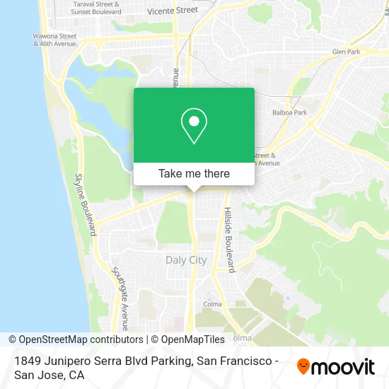 Mapa de 1849 Junipero Serra Blvd Parking
