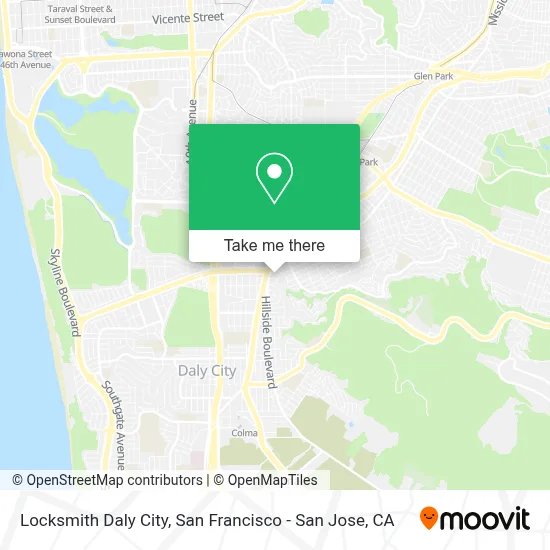Locksmith Daly City map