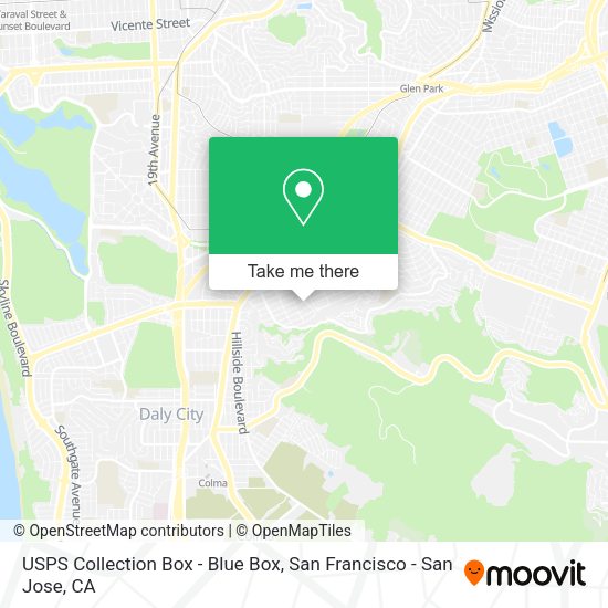 USPS Collection Box - Blue Box map