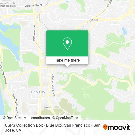 Mapa de USPS Collection Box - Blue Box