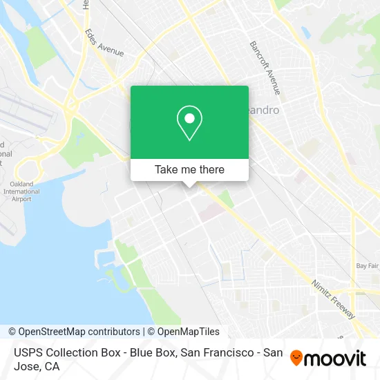 Mapa de USPS Collection Box - Blue Box