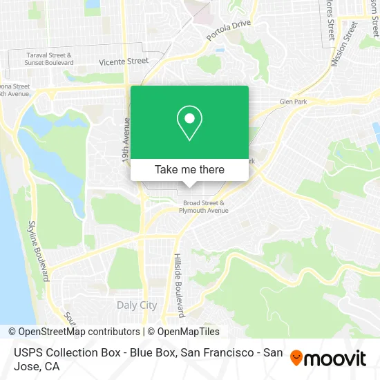 Mapa de USPS Collection Box - Blue Box
