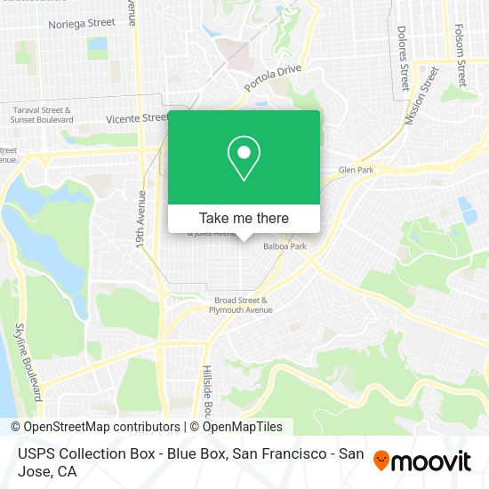 USPS Collection Box - Blue Box map