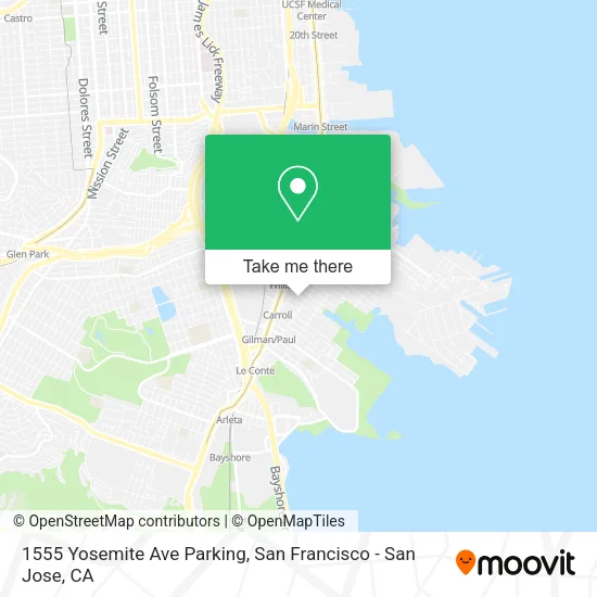 Mapa de 1555 Yosemite Ave Parking