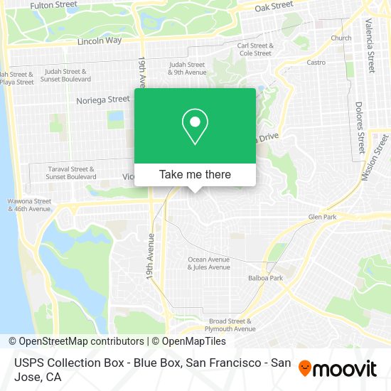 USPS Collection Box - Blue Box map