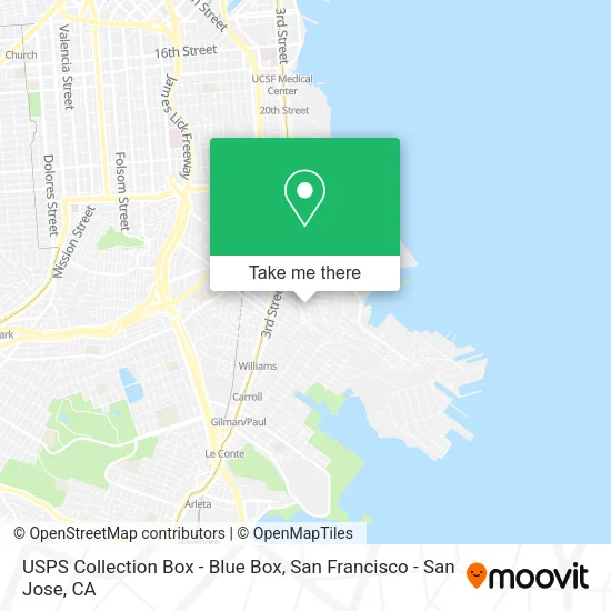 USPS Collection Box - Blue Box map