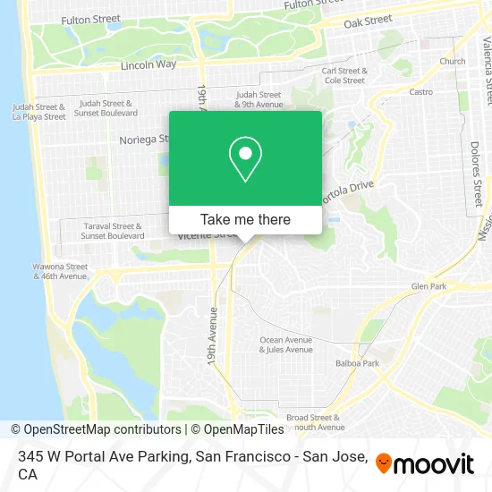 345 W Portal Ave Parking map