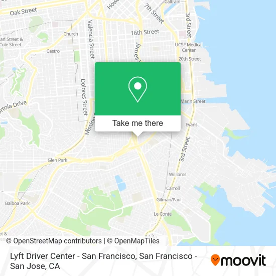 Mapa de Lyft Driver Center - San Francisco