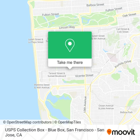 Mapa de USPS Collection Box - Blue Box