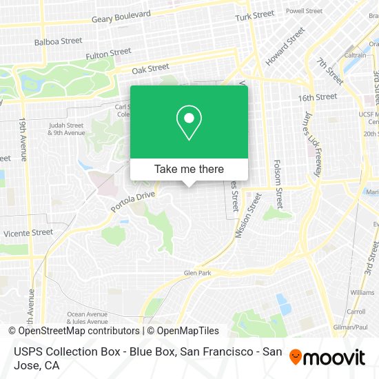 USPS Collection Box - Blue Box map