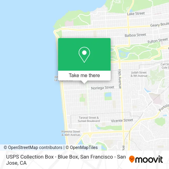 Mapa de USPS Collection Box - Blue Box