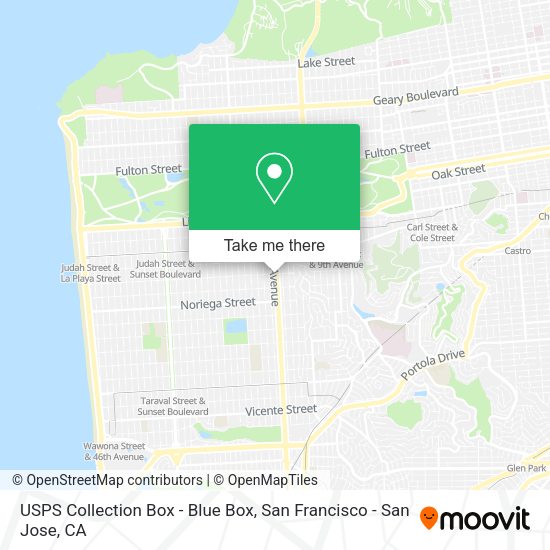 USPS Collection Box - Blue Box map
