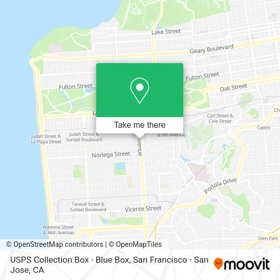 USPS Collection Box - Blue Box map