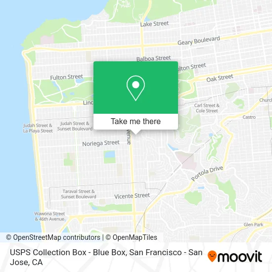 USPS Collection Box - Blue Box map
