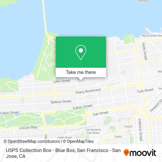 USPS Collection Box - Blue Box map