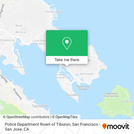 Mapa de Police Department Rown of Tiburon