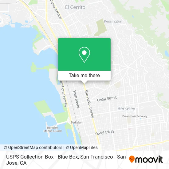 Mapa de USPS Collection Box - Blue Box
