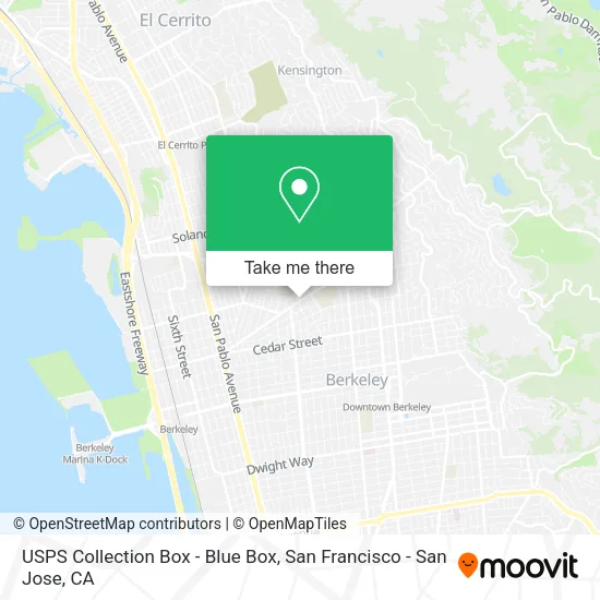 Mapa de USPS Collection Box - Blue Box