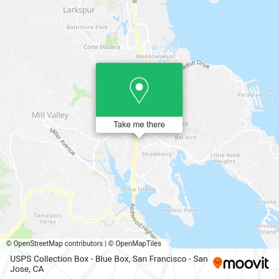 Mapa de USPS Collection Box - Blue Box