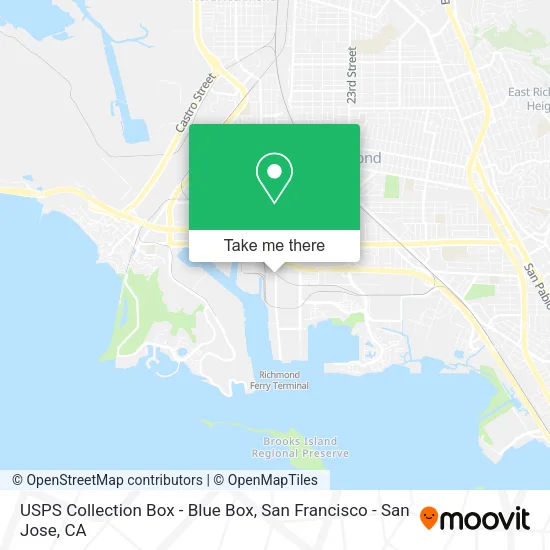 Mapa de USPS Collection Box - Blue Box