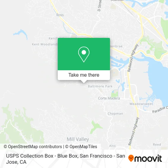 USPS Collection Box - Blue Box map