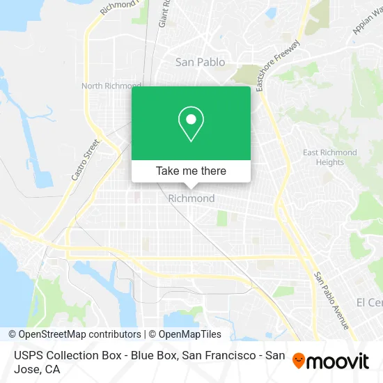 USPS Collection Box - Blue Box map