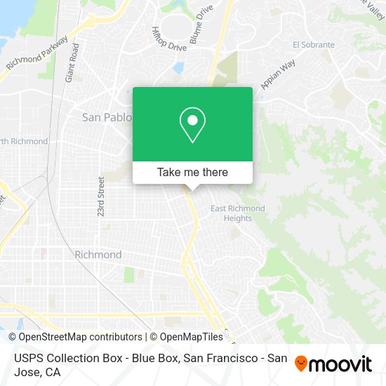 USPS Collection Box - Blue Box map
