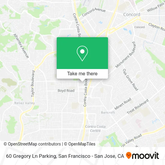 Mapa de 60 Gregory Ln Parking