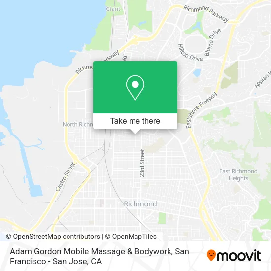 Adam Gordon Mobile Massage & Bodywork map