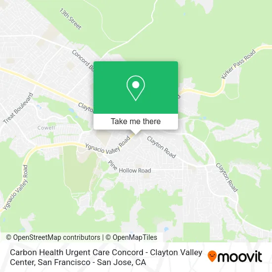 Carbon Health Urgent Care Concord - Clayton Valley Center map