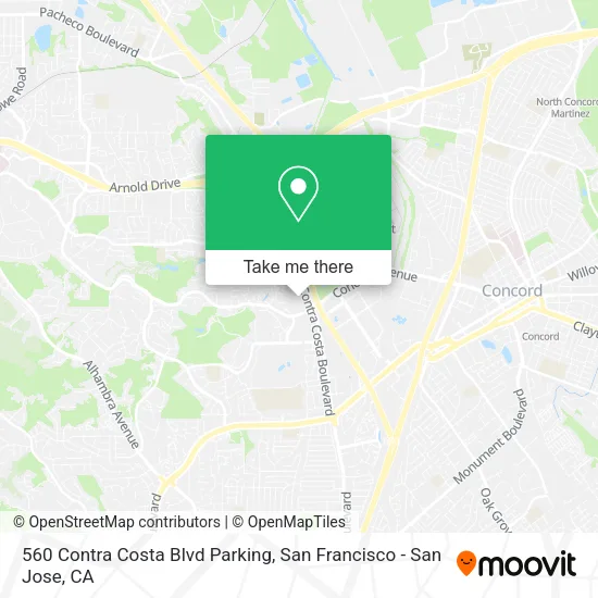 Mapa de 560 Contra Costa Blvd Parking