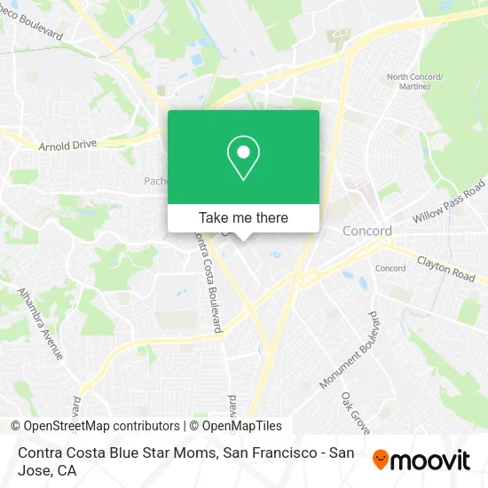 Mapa de Contra Costa Blue Star Moms