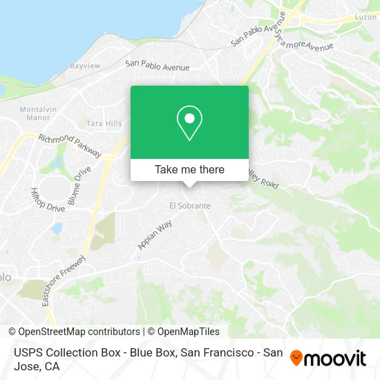 Mapa de USPS Collection Box - Blue Box